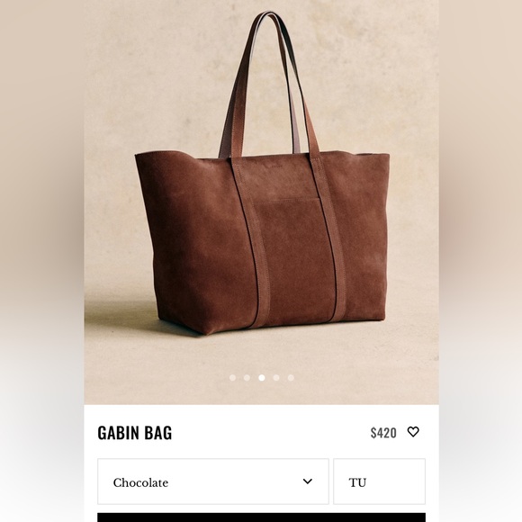 Brand New Sezane Gabin Bag in Chocolate Suede - Picture 6 of 8